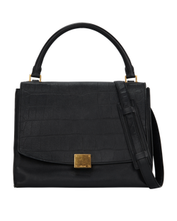 Medium Trapeze, Leather/Suede, Black, TB0142, S, 2*